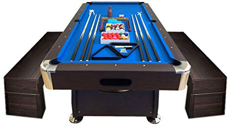 Simba Srl Mesa de Billar 8FT Vintage Blue Juegos de Billar Carambola y contenedor de Bancos
