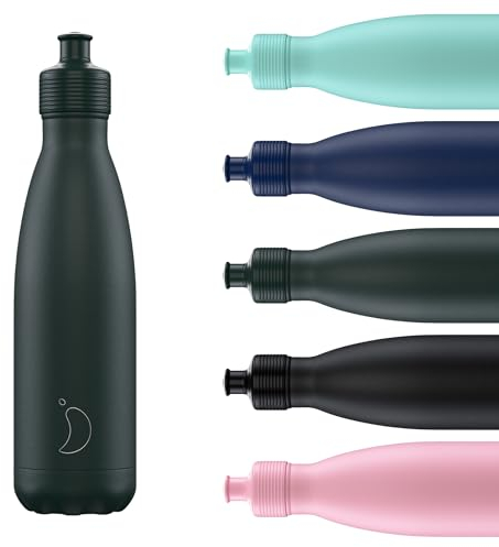 Chilly's Original Sports Bottles - BPA-Free Stainless Steel Reusable Water Bottle - Keeps Cold, Double Walled, Vacuum Insulated - Dishwasher Safe Lid - 500ml - Matte Green