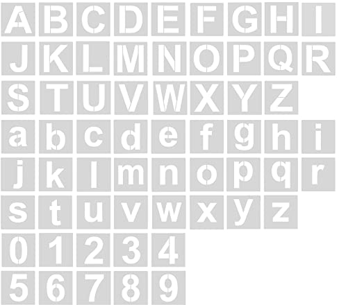 AIEX 62 Stück Alphabet-Schablonen, 10 cm, waschbar, Kunststoff, wiederverwendbar, Buchstabenschablone, Schablone zum Basteln