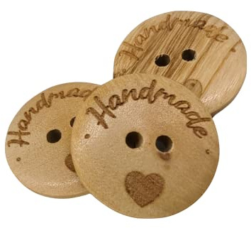 BOTIBOTON – 25 Boutons en bois HandMade - Bois d'olivier ciré - Mercerie boutons gros pour coudre en cardigans, bebè, originaux de fantaisie, marron clair - Fabriqués et expédiés d'ESPAGNE - (25 mm)