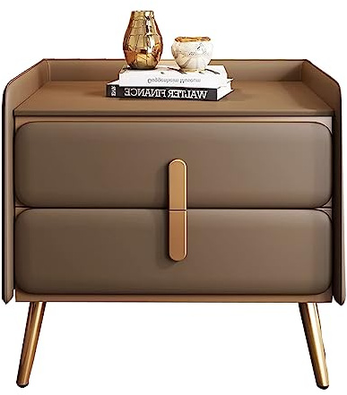 FACSER Comodino,Comodini Camera da Letto Moderni,Comodino con 2 Cassetti, Tavolino da Divano E da Letto per Soggiorno E Camera da Letto. (Color : Brown, Size : 45x40x51cm)