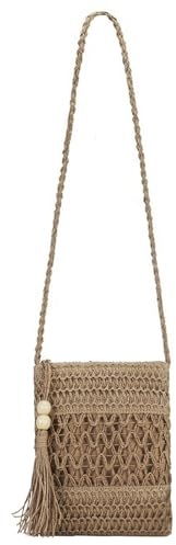 Zernblend Strandtasche aus Strohgeflecht, Stroh Umhängetasche für Frauen, Crossbody Tasche für Damenreisen und Urlaub