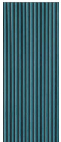 Tuda Grass Direct Velour Acoustic Wall Slatted 3D Panel Curved Slat - Blue - 240x60cm