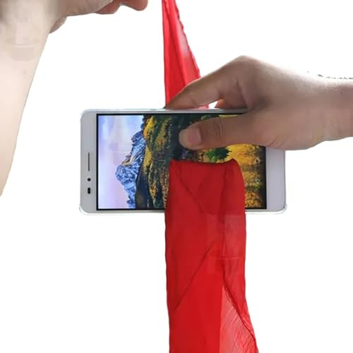 Sciarpa da torre, torri di seta - Foulard divertente, trascorri il tuo telefono, primo piano, trucchi di seta - Gag Joke Toys, tirando la seta attraverso il telefono per una performance sul palco, una