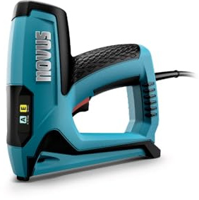 Novus Elektrotacker J-120 (Für Feindrahtklammern bis 14 mm und Nägel bis 16 mm, Gewicht: 1,4 kg, Farbe Blau, Handtacker, Tackerpistole) 031-0362