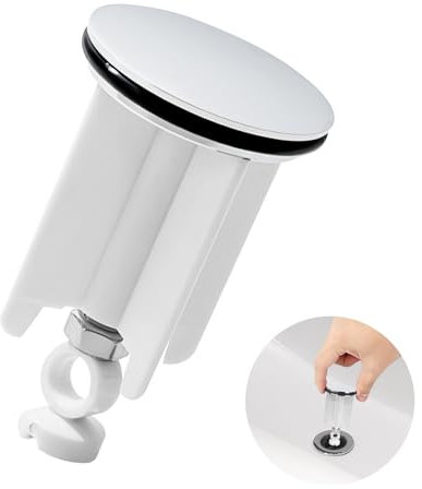 GUIGA Bouchon Lavabo,Bouchon Evier Salle de Bain 40mm,Bouchon Lavabo Universel Blanc,Bouchon de Lavabo Réglable,Bouchon Baignoire,pour Lavabo,Bidet,Salle Bain,Cuisine(White)