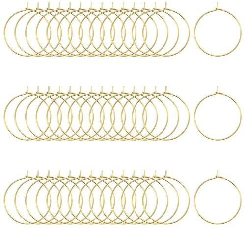 VICDUEKG 200 stycken vinglas berlocker ringar 25 mm glasidentifiering drycker markeringar legering vinglas hänge berlocker för drycker vinglas vin cocktail champagne glasflaska dekoration, 3 Stück
