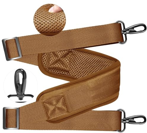 ZINZ Ultra Tjock axelrem,med fast pad 76 universal väskrem,med andningsbar kudde och dubbla balanserade justerbara spännen,för bärbar datorväska Messenger Bag Crossbody etc,Khaki