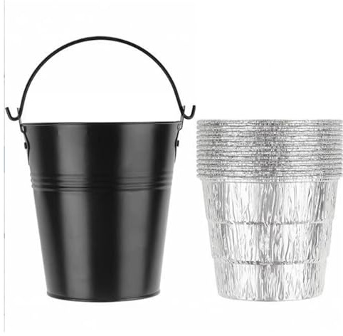 GLOGLOW Cubo de Grasa de Parrilla, Coleccionista de Grasa de Goteo Fácil de Limpieza con Revestimientos de Aluminio para Entusiastas de la Cocina Al Aire Libre y Amantes de la Barbacoa