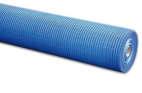 Suinga Filet en fibre de verre 90 g/m² 1 × 50 m – Renfort pour mortier et plâtre anti-fissures, bleu