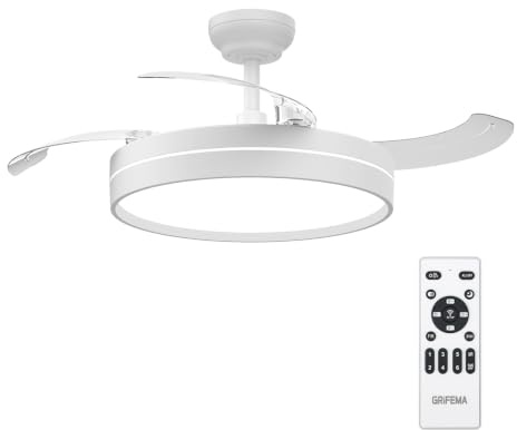 GRIFEMA Ventilatore da soffitto con luce e telecomando