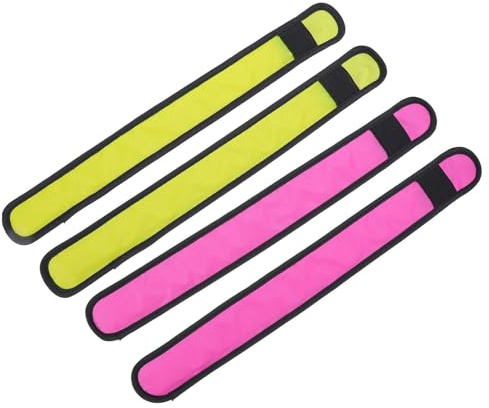 DECHOUS 4 Correas LED para Patas de Caballo Vendaje de Tobillo Equino Transpirable y Resistente al Agua Soporte Ajustable para Montar a Caballo de Noche 2 Amarillas y 2 Rosas