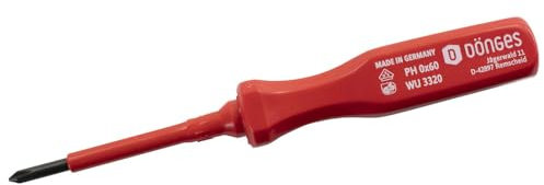 Dönges Kreuzschlitz-Schraubendreher, VDE-isoliert, DIN 7438, PH 0, 60 mm (Elektriker-Kreuzschlitzschraubendreher Isolierschraubendreher Kreuzschlitzdreher Schraubendreher Schraubenzieher)