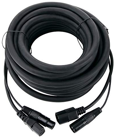 Pronomic Stage IECD-10 Cable Híbrido DMX C/DMX (Cable combinado para alimentación y señal DMX, longitud: 10 m) Negro