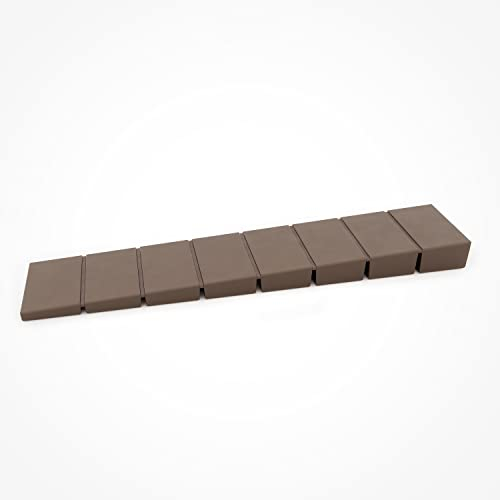 25 x sossai® Möbelkeile MKB-100 | Unterlegkeile/Ausgleichskeile aus Kunststoff mit integrierten Soll-Bruchstellen | Farbe: Braun