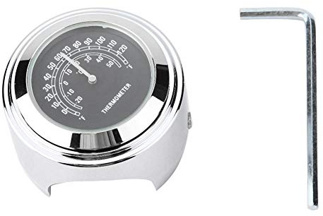 Aramox Styremonterad termometer, vattentät styrcykelfäste temperaturtermometer (svart)