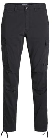 JACK & JONES Herren Cargohose Jpstace Jjtucker AMA Noos, Schwarz/Details: Solide., 29W / 32L
