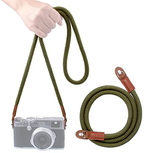 VKO Correa de Hombro de la Cámara, Correa Cruzada para Cuello y Hombro, para cámara réflex Digital réflex Digital sin Espejo, Verde, 120cm