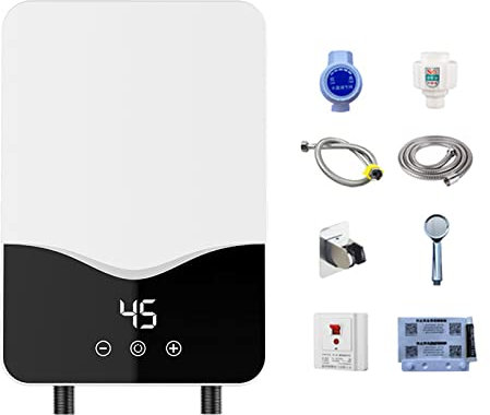 CEIEVER - Mini scaldacqua istantaneo, con indicatore LED, 220 V, 7000 W, scaldabagno elettrico con protezione multipla per bagno e cucina