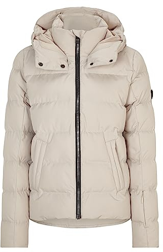 Ziener Tusja Giacca Invernale da Sci, Calda, Traspirante, Impermeabile, Argento Beige, 42 Donna