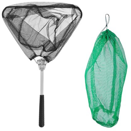 1 filet de pêche, 1 sac à poisson, épuisette de nettoyage de bassin, épuisette de plongée à long manche, épuisette télescopique pour outils de pêche d'étang