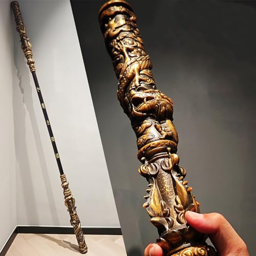 Coxlrrso Bastón de Artes Marciales Wukong de Mito Negro, bastón de Rey Mono de 5,6 pies, réplica Extensible 1:1, Juguete de mitología Negra, Regalo de decoración de habitación