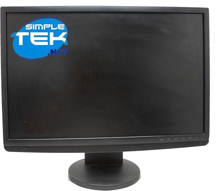 SIMPLETEK Moniteur 22 Moniteur LCD 16:10, DVI + VGA + Haut-parleurs intégrés, Grade B, Noir avec base rotative réglable