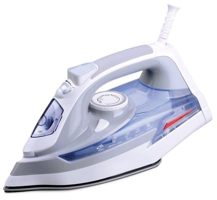 Ferro da Stiro a Vapore Empotec Multifunzione 2600W Serbatoio 300ml Piastra in Ceramica Regolazione Temperatura a Secco Autopulente Colpo di Vapore Verticale Spray