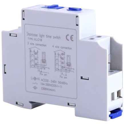 SiRyder Relais Temporisé 220V,Minuterie 220V - 240V AC Interrupteur Automatique De Minuterie D'éChelle pour BoîTes à LumièRe De Publicité De Couloir D'éChelle Relais 220 V