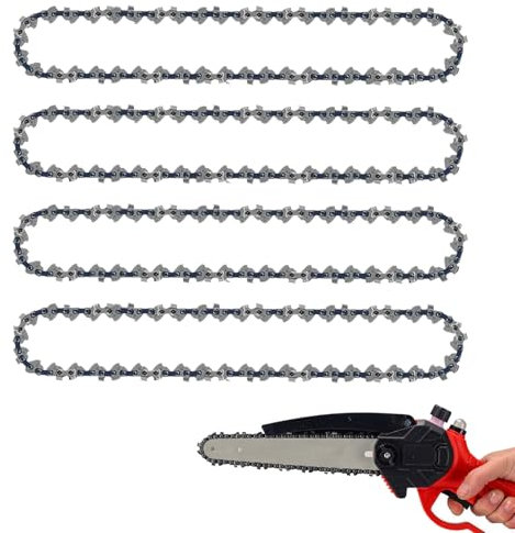 4PCS 8 Inch Chainsaw Chain, Mini Chainsaw Chains 45-link Replacement Chains Conductive Saw Chain Repair Accessories for Small Handheld Chainsaws Wood Trimming and Tree Pruning