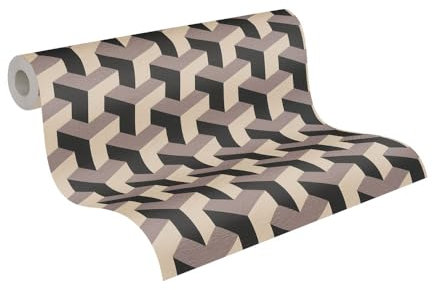 Livingwalls Daniel Hechter papier peint design - papier peint intissé résistant à l'aspect graphique - 10,05 m x 0,53 m - beige, noir, métallique - fabriqué en Allemagne - 781501