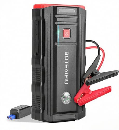BOTEAIFIU Avviatore Emergenza per Auto Booster Avviamento Portatile 3000A 12V per Motori Benzina fino a 8.0L e Diesel fino a 6.5L Starter Batteria Auto con LED, USB-C