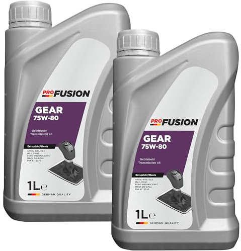 ProFusion Aceite de Transmisión 75W80 GL-4 GL-5 – Lubricante Sintético para Caja de Cambios Manual y Diferenciales – Pack de 2 x 1L = 2L