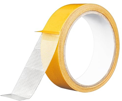 Nastro biadesivo per Tappeti Senza Cuciture - Soluzione Rapida per Vestiti, Pantaloni, Tende - Orlo Adesivo per Tessuti 2,5 cm x 10 m Biadesivo per Tessuti e Tappeti - Orlo Svelto Termoadesivo Forte