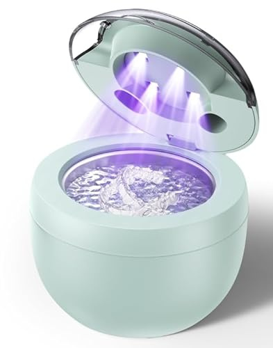 Opilea - Limpiador de retenedores ultrasónico, máquina limpiadora de retenedores de 45 kHz, 4 modos de limpieza ultrasónica para dentaduras postizas, protectores nocturnos, protectores bucales