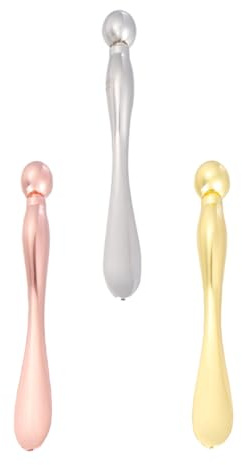 IMIKEYA Aste per massaggi per occhi, 3 pezzi, cucchiaio per crema per occhi, in lega di zinco, durevole, dimensioni 77 cm, colori oro rosa, oro e argento, per la cura del viso e per alleviare