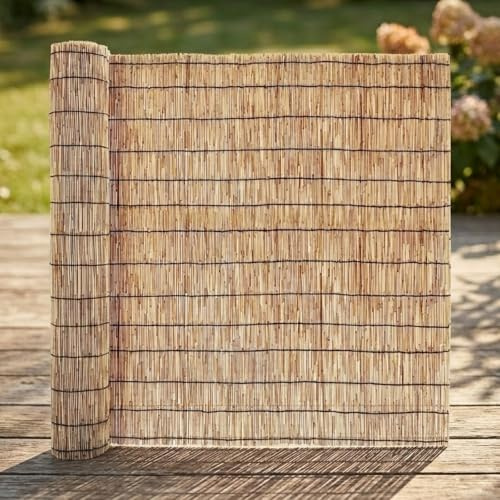 YQYHNB Canisse Brise Vue Roseau Naturel, Palissade Jardin Extérieur Bois, Brise Vue Canisse Balcon, Cache Balcon, Pare Vue Balcon, Paillasse Pergola, Brise Vue Hauteur(Nature,1.22 m H x 1.83 m L)