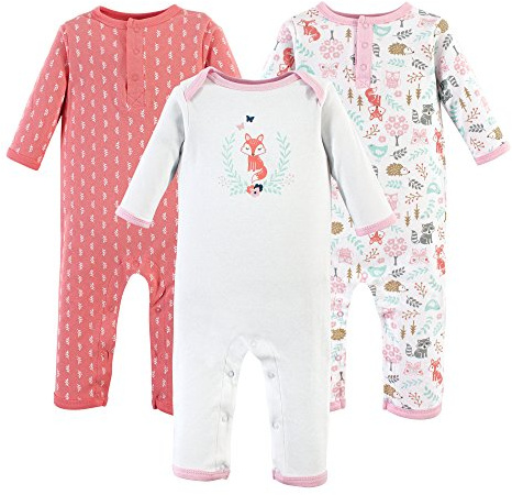 Hudson Baby baby girls Cotton Coverall, Woodland Fox, 12-18 Months US