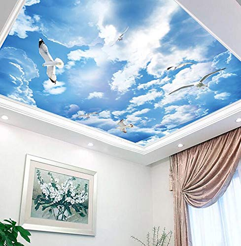 Stereoskopische 3D-Decke, Tapete, blaue Kinderzimmer-Tapete, Hintergrundbild für die Deckenverkleidung der Schlafzimmer, 200 × 175 cm