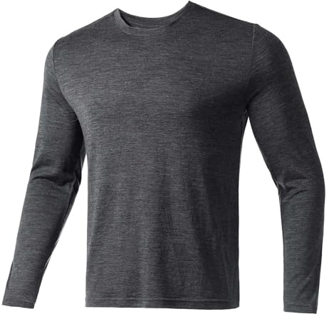Merino Protect 100% Merino Unterwäsche Herren Weiche Langarmshirts Geruchsresistent Merinowolle Unterhemd zum Jagen Wandern