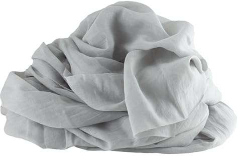 100%Mosel Musselin Dekostoff, in Cool Grey (48 cm x 5 m), 66 g/m², sehr dünner Tischläufer, zarte Tischdeko für Geburtstage & Hochzeiten, Tischband als Bunte Dekoration zu besonderen Anlässen