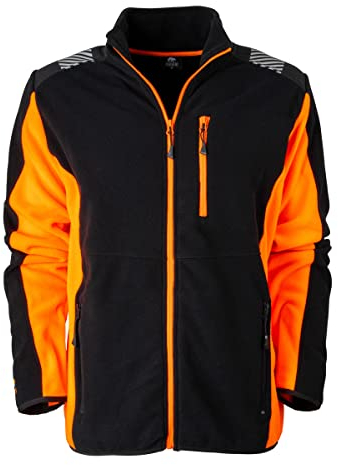 FORSBERG Sikkar, bequeme Forst Fleecejacke, leicht, hochwertig und stylisch, Farbe:schwarz/orange, Größe:L