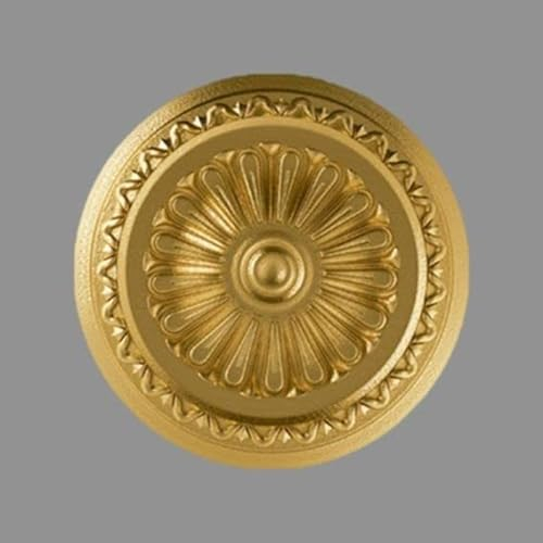 PROVISTON | Stuckrosette | Polystyrol | Durchmesser 340 mm | Gold | Hochwertig | Stabil | Einfache Montage | Deckenrosette | Wandgestaltung