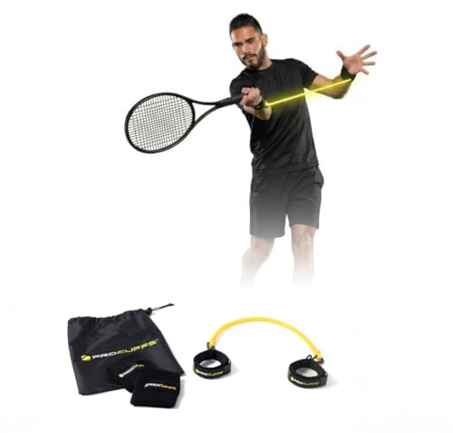 PROSTRAP-Procuffs Tennis Swing Trainer - Full Groundstroke Technique Tool | Wrist-to-Hip Resistance Band for Instant Feedback, Muscle Memory, Power & Spin Development