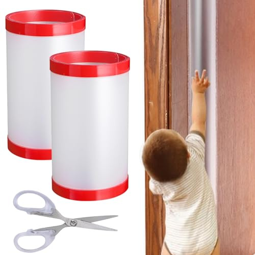 2 Stück Fingerklemmschutz Türen, Klemmschutz für TüRen 17 x 120CM, Türklemmschutz Selbstklebend mit Schere, Mattiert Transparent, Türschutz Türklemmschutz für Schulen, Schlafzimmer, Kindergarten