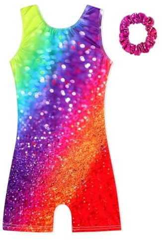 XiaoMoSha Body Ginnastica Artistica Bambina Manica Lunga/Senza Maniche Body Danza Bambina Body Ginnastica Ritmica per Bambine e Ragazze 2-14 Anni