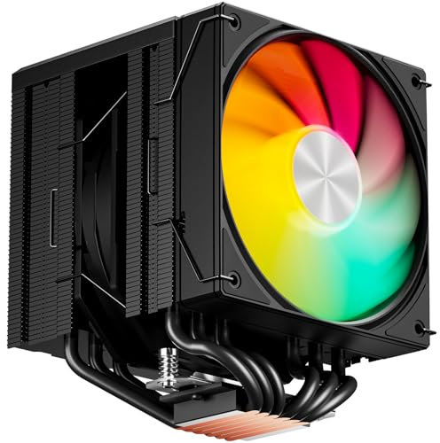 upHere gaming ARGB Ventilador CPU,Dual Tower 6 Heat Pipes CPU Cooler,120MM PWM RGB Ventiladores PC,Sin Quitar el Ventilador para Instalarlo,Disipador CPU,para AM4 AM5/Intel 2011/2066,UE2KC6.