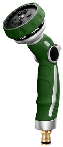 RESTMO Hose Pipe Spray Gun Metal Garden Hose Spray Gun Green | Heavy Duty Jet Nozzle Sprayer, with Thumb Flow Control, Ideal for Lawn & Plant Watering, Car & Pet Washing, Green