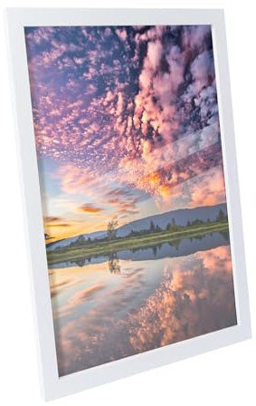 Generisch Bilderrahmen 50x70 cm Weiß MDF-Rahmen, Posterrahmen Fotorahmen mit Acrylglas, Dekorahmen für Bilder, Fotos, Puzzles, Plakate und Poster