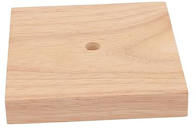 DONFAMDS 2pezzi Base Lampada Quadrata in Legno Massello Illuminazione Da Tavolo Accessorio Portalampada Sicuro e Duraturo Per Soggiorno e Interni